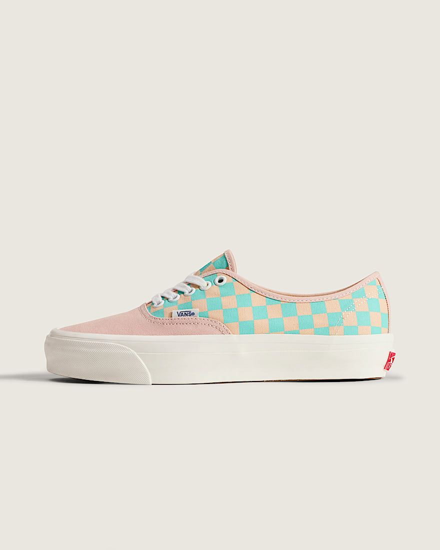 Premium Authentic Checkerboard Shoe VANS Sepia Rose Pink Teal Blue HERO