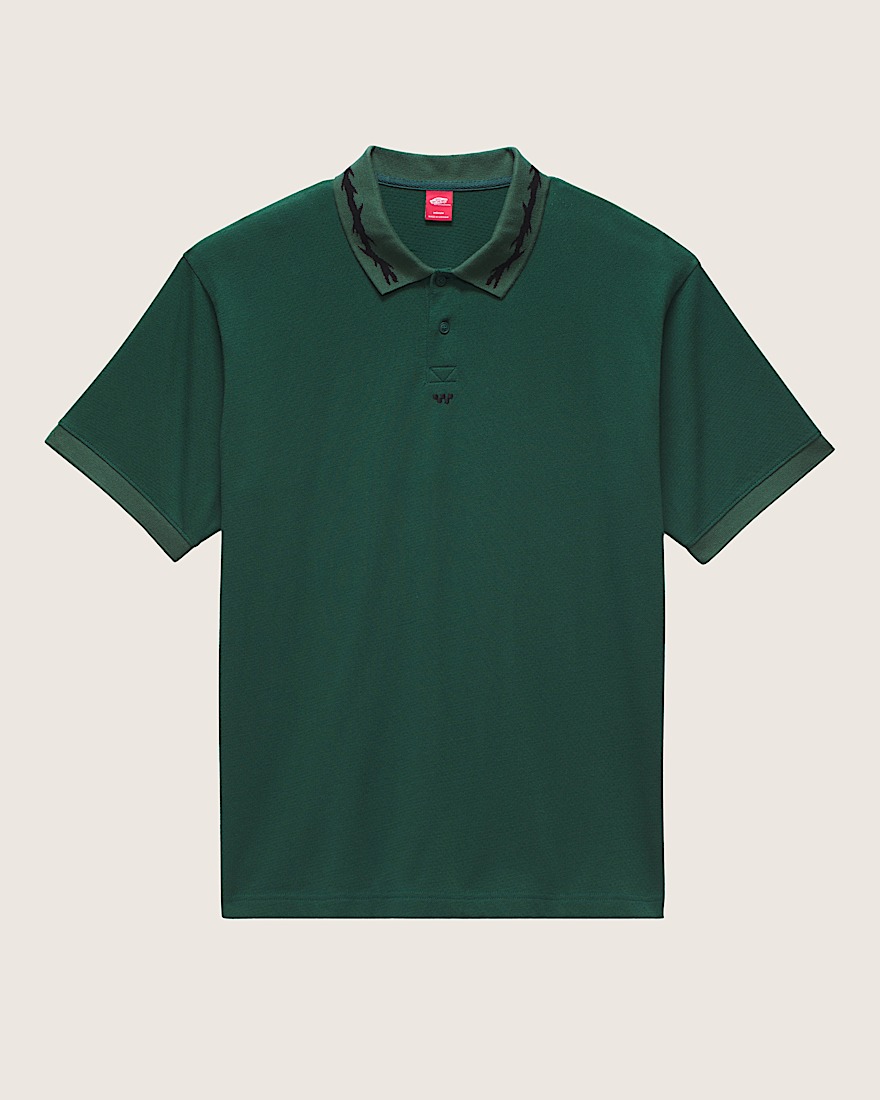 Skate Mesh Polo Shirt VANS Rain Forest Green HERO