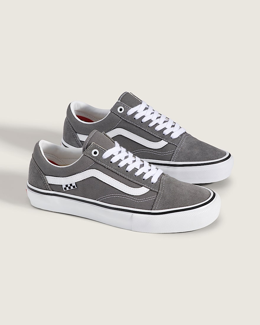 Skate Old Skool Shoe VANS Pewter Grey  White ALT1