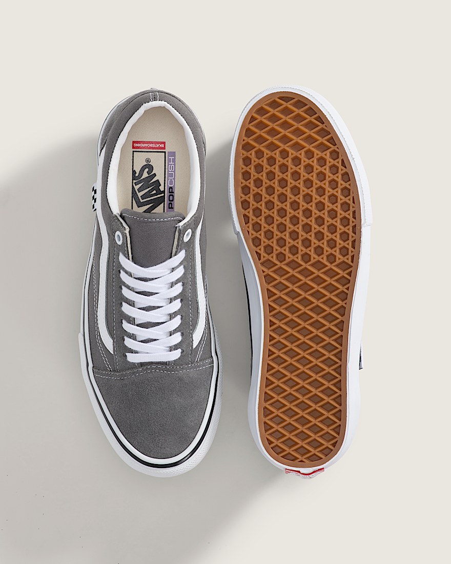 Skate Old Skool Shoe VANS Pewter Grey  White ALT2