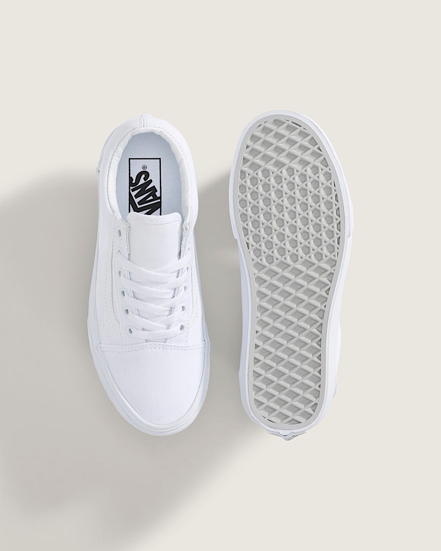 Big Kids Old Skool Shoe VANS True White ALT2