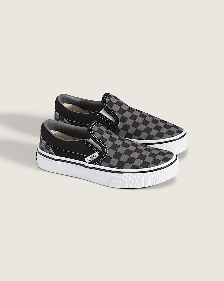 Little Kids Classic SlipOn Checkerboard Shoe VANS Checkerboard Black  Pewter Grey ALT1