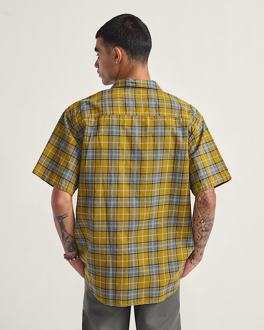 Lawson Plaid Button Up Shirt VANS Burnt Gold Yellow  Stormy Weather Blue ALT2