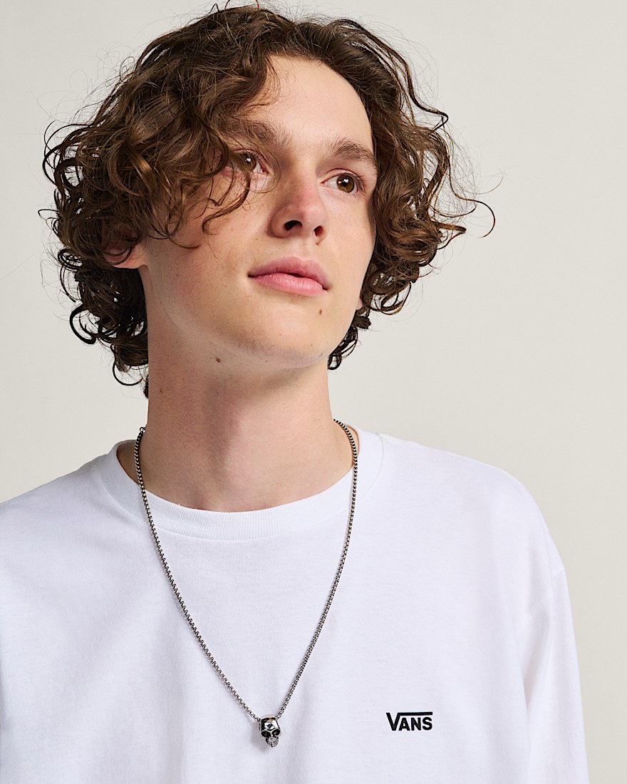 Left Chest Logo Long Sleeve TShirt VANS White  Black ALT3