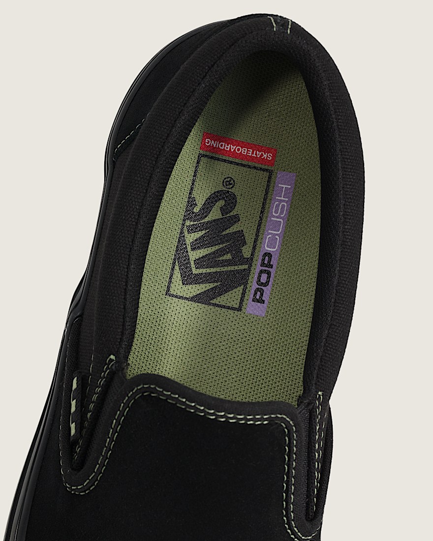 Skate SlipOn Shoe VANS Black Olive Green ALT4