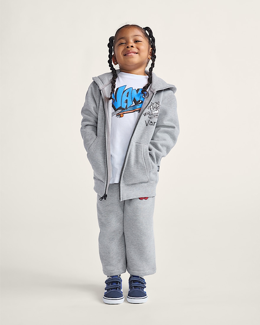 Little Kids Sk8 Posse Zip Hoodie VANS Cement Heather Grey ALT2