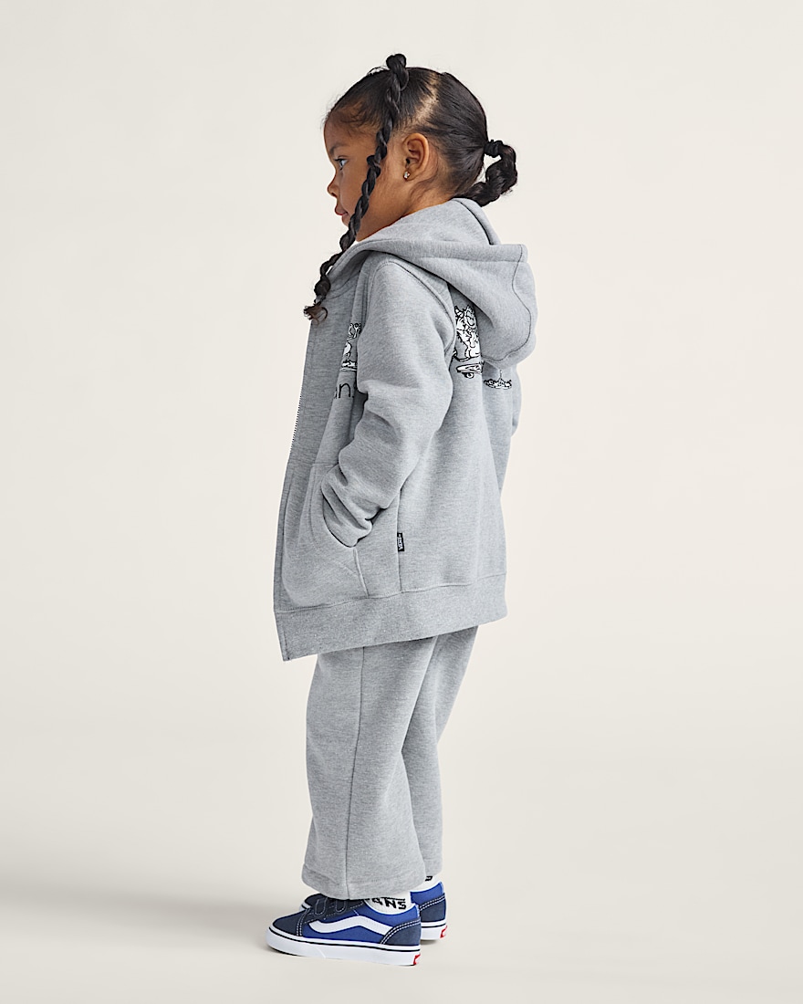 Little Kids Sk8 Posse Zip Hoodie VANS Cement Heather Grey ALT4