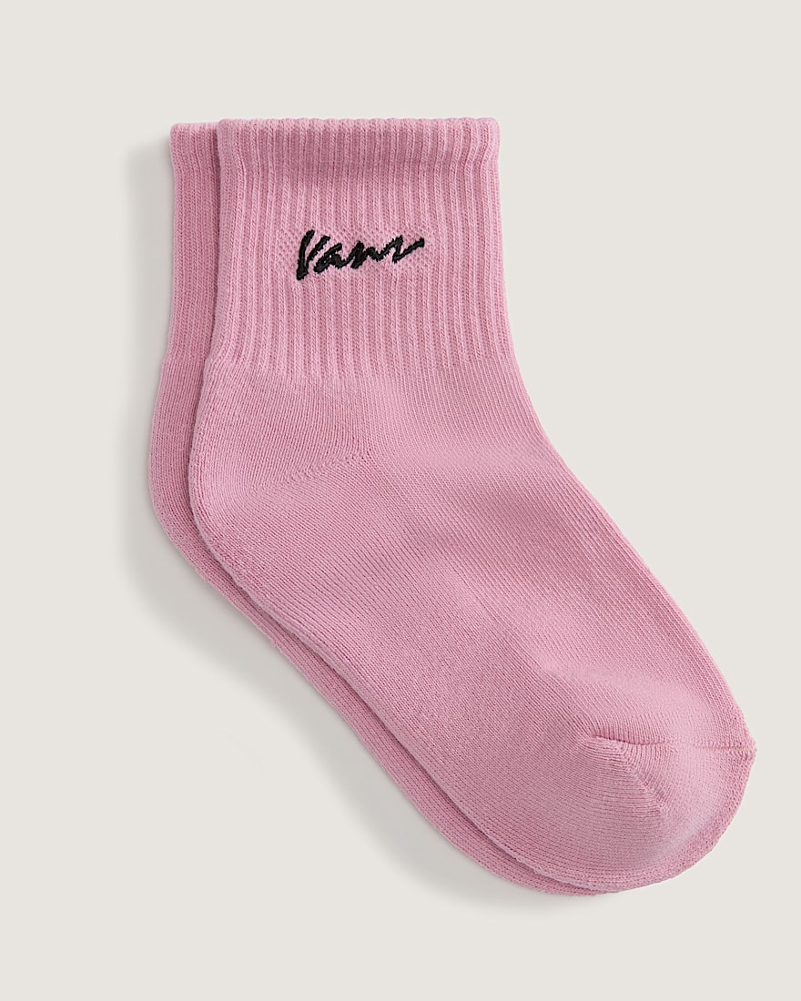 Kids Classic Script Half Crew Socks VANS Dawn Pink ALT1