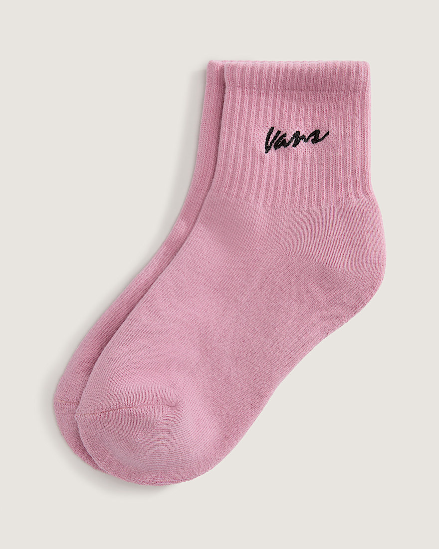 Kids Classic Script Half Crew Socks VANS Dawn Pink HERO