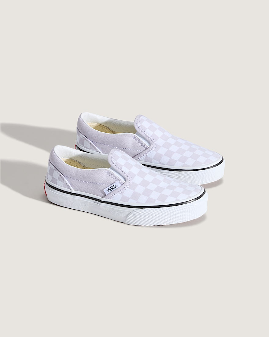 Little Kids Classic SlipOn Checkerboard Shoe VANS Checkerboard Lilac Mist Purple ALT1