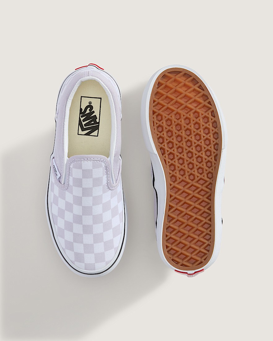 Little Kids Classic SlipOn Checkerboard Shoe VANS Checkerboard Lilac Mist Purple ALT2