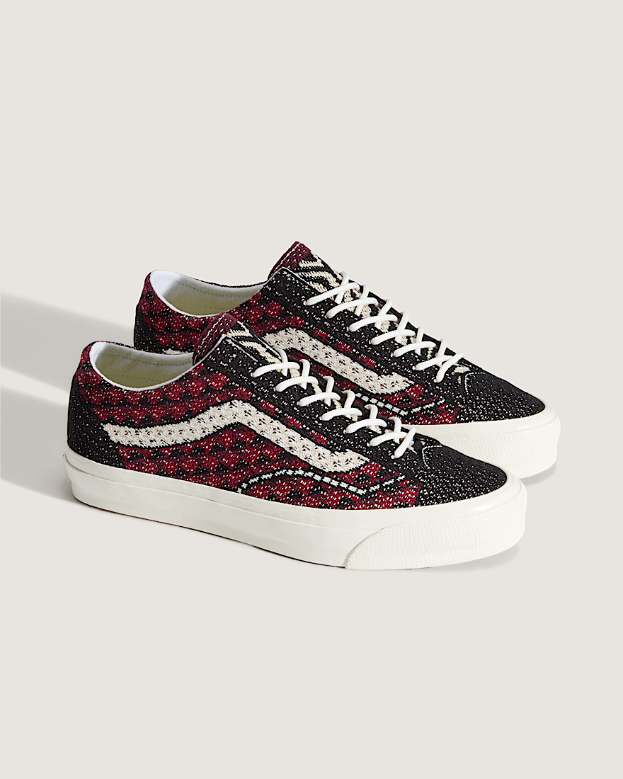 Premium Old Skool Shoe VANS Geo Check Bordeaux Red ALT1
