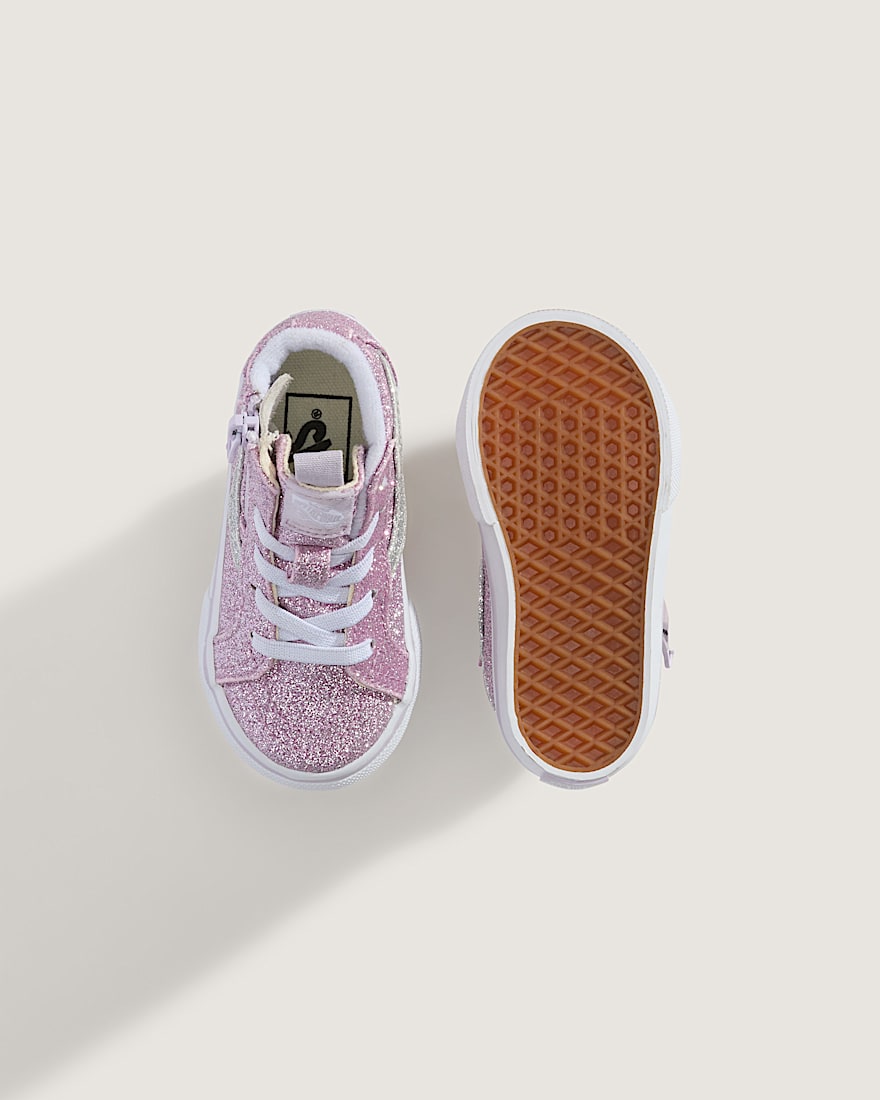 Toddler Sk8Hi Side Zip Shoe VANS Glitter Lilac Mist Purple ALT2