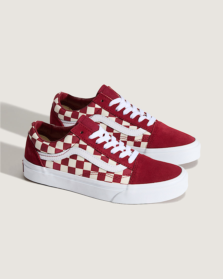 Old Skool Checkerboard Shoe VANS Checkerboard Red ALT1