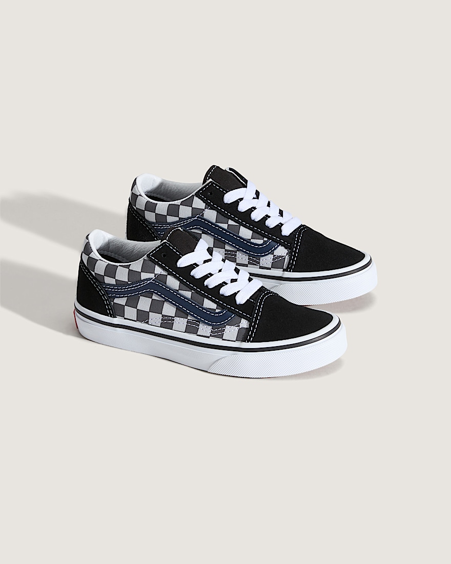 Little Kids Old Skool Checkerboard Shoe VANS Checkerboard Blue ALT1