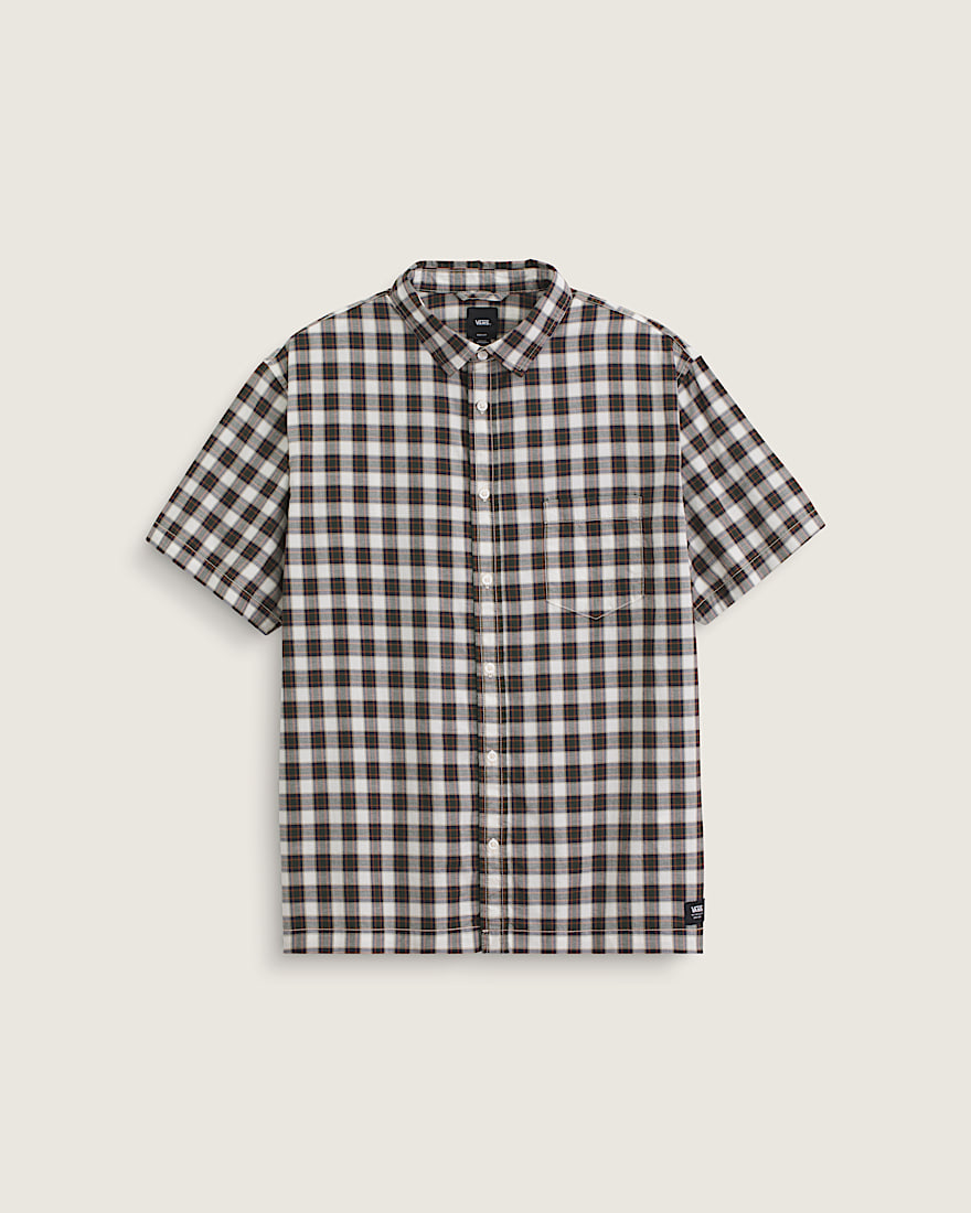 Monte Plaid Button Up Shirt VANS Egret White ALT1