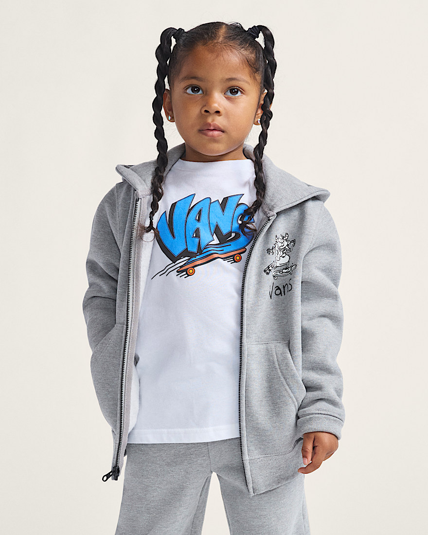 Little Kids Sk8 Posse Zip Hoodie VANS Cement Heather Grey HERO