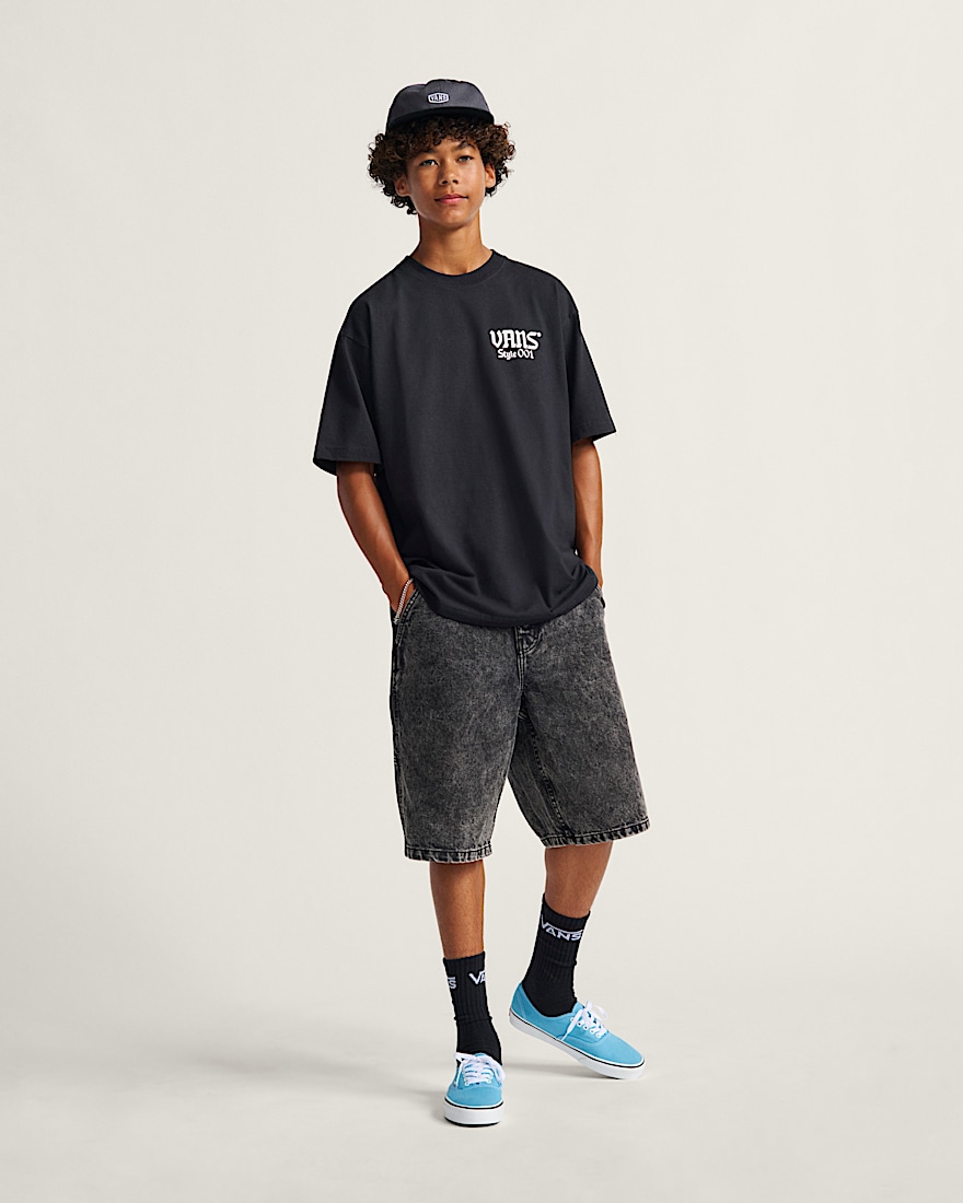 Drill Chore Loose Denim Shorts VANS Stonewash Black ALT3