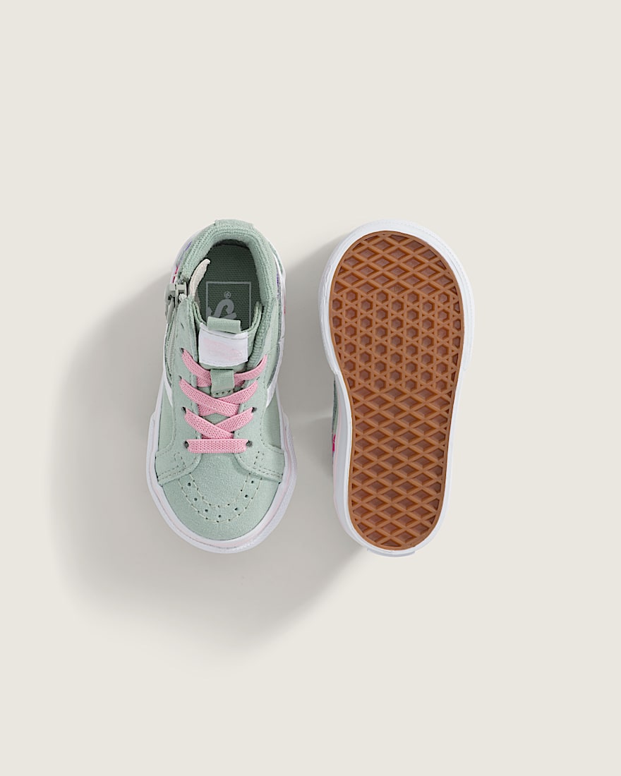 Toddler Sk8Hi Side Zip Shoe VANS Grey  Olive Green ALT2