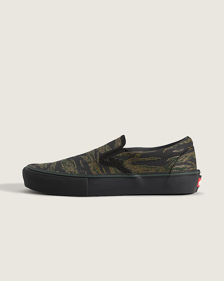 Skate SlipOn Shoe VANS Camo Green  Black HERO