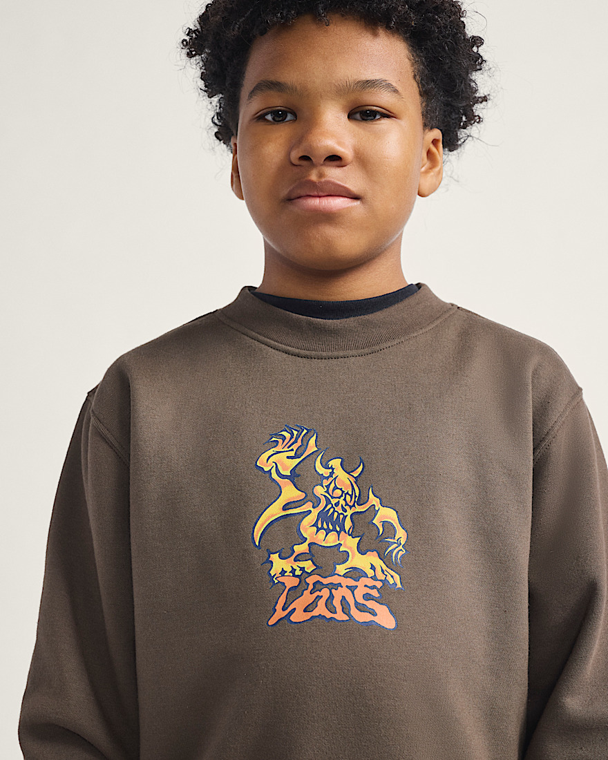 Kids Goblin Step Crew Sweatshirt VANS Coal Brown ALT4