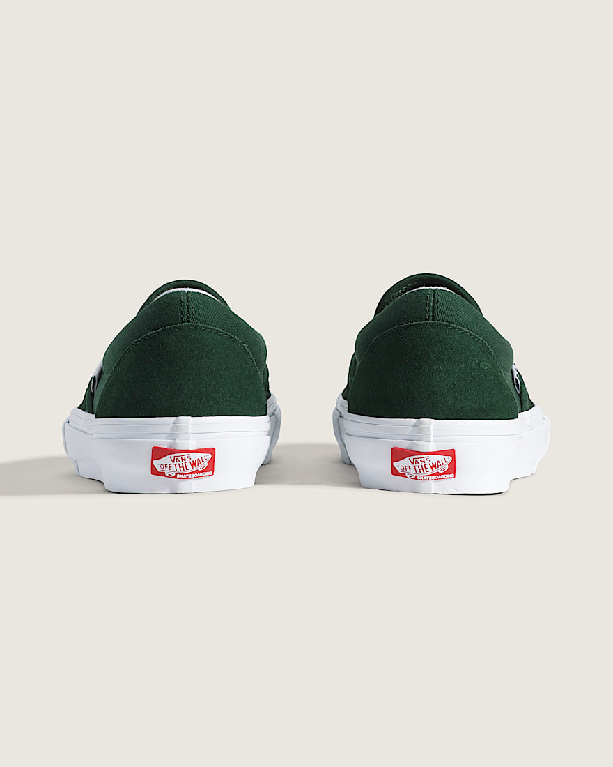 Skate SlipOn Shoe VANS Green  White ALT3