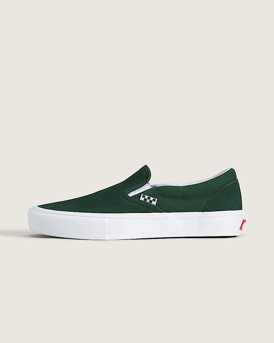 Skate SlipOn Shoe VANS Green  White HERO