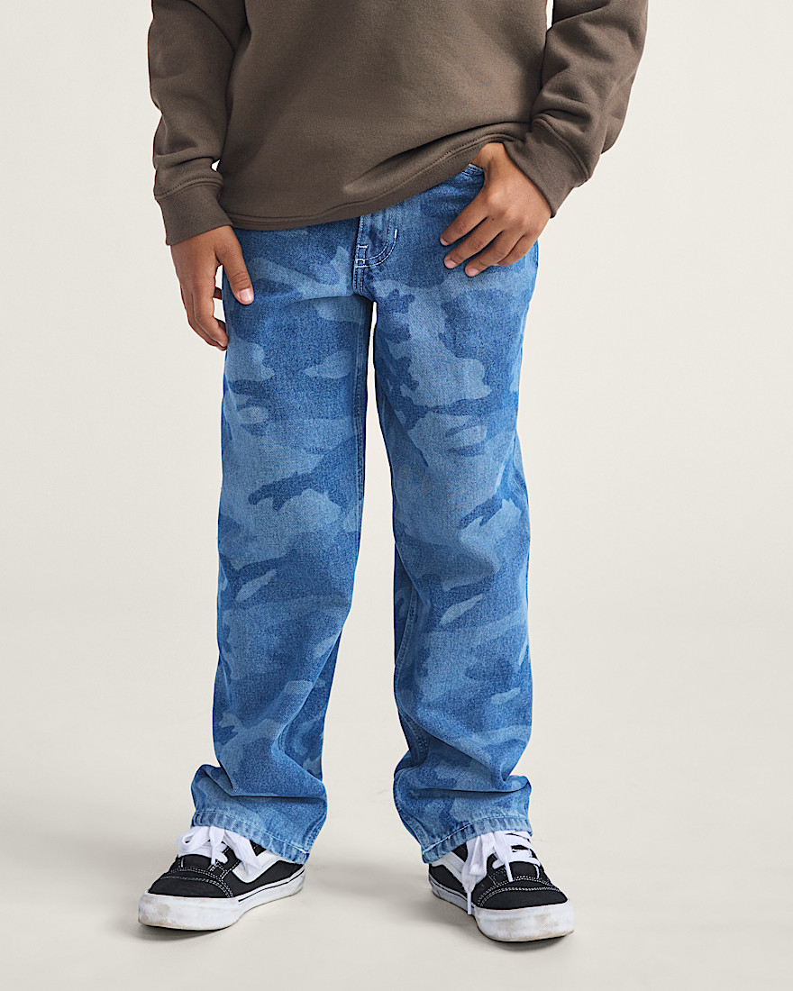 Kids Check5 Loose Denim Pants VANS Stonewash Blue ALT1