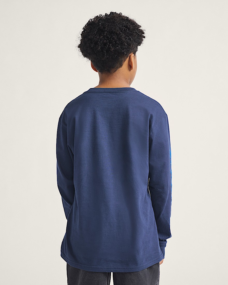 Kids Vans Inferno Long Sleeve TShirt VANS Parisian Night Blue ALT2