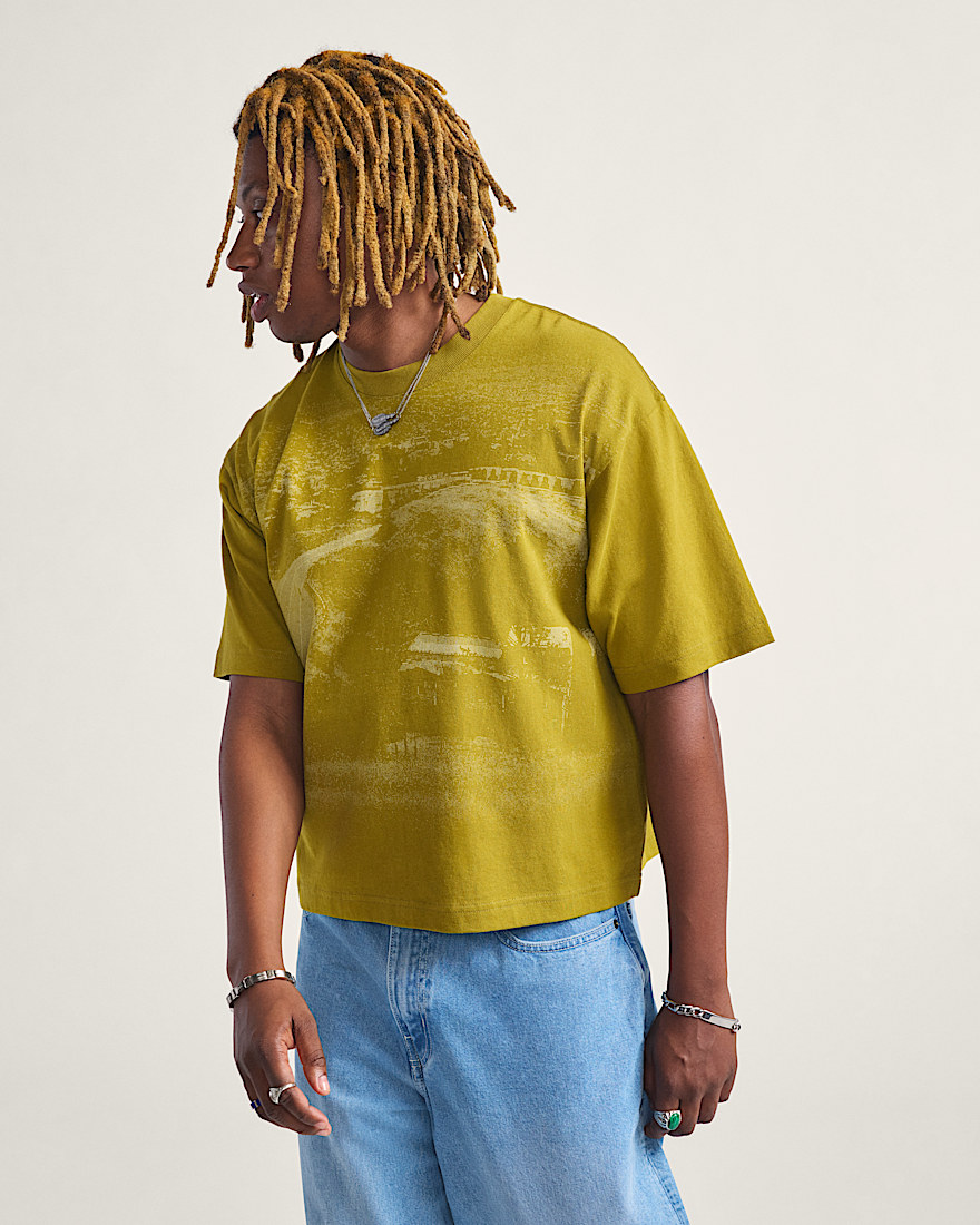 Skate Hillz Bomb Short TShirt by Atiba Jefferson VANS Atiba Burnt Gold Yellow ALT1