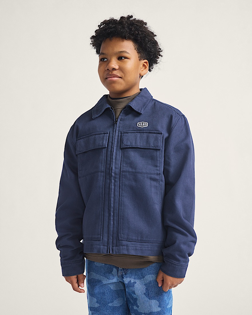 Kids Mcavoy Zip Station Jacket VANS Parisian Night Blue ALT1
