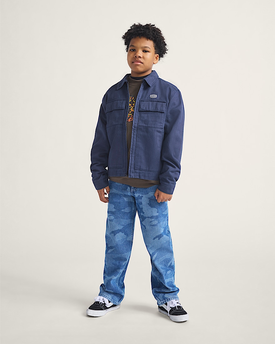 Kids Mcavoy Zip Station Jacket VANS Parisian Night Blue ALT3