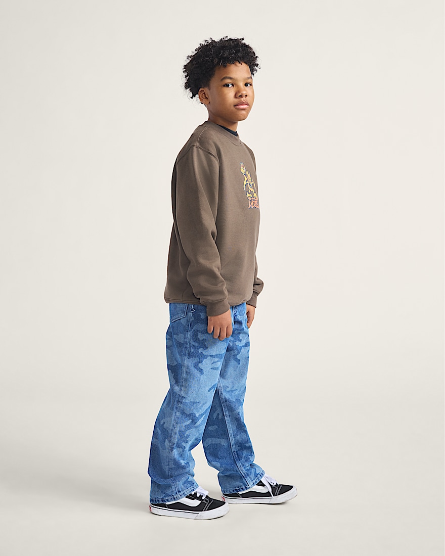 Kids Check5 Loose Denim Pants VANS Stonewash Blue ALT4