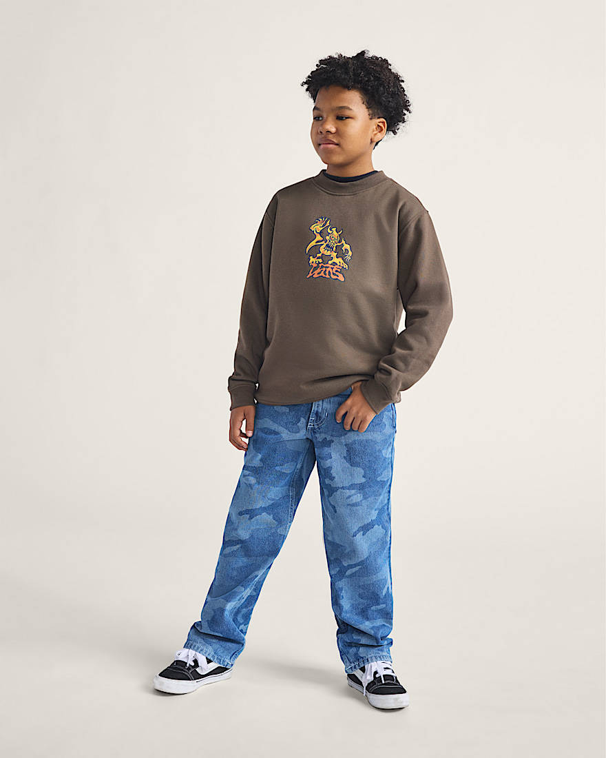 Kids Check5 Loose Denim Pants VANS Stonewash Blue ALT2