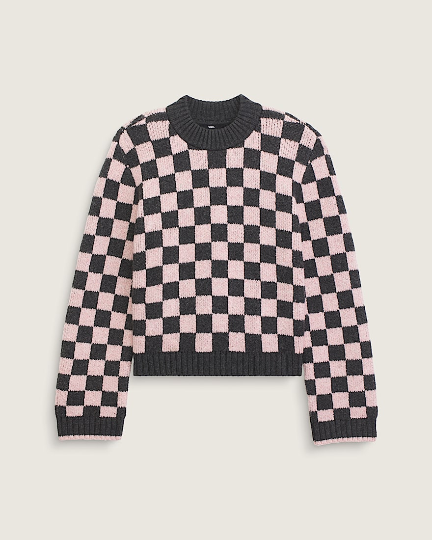 Cameron Sweater VANS Checkerboard Grey Pink HERO