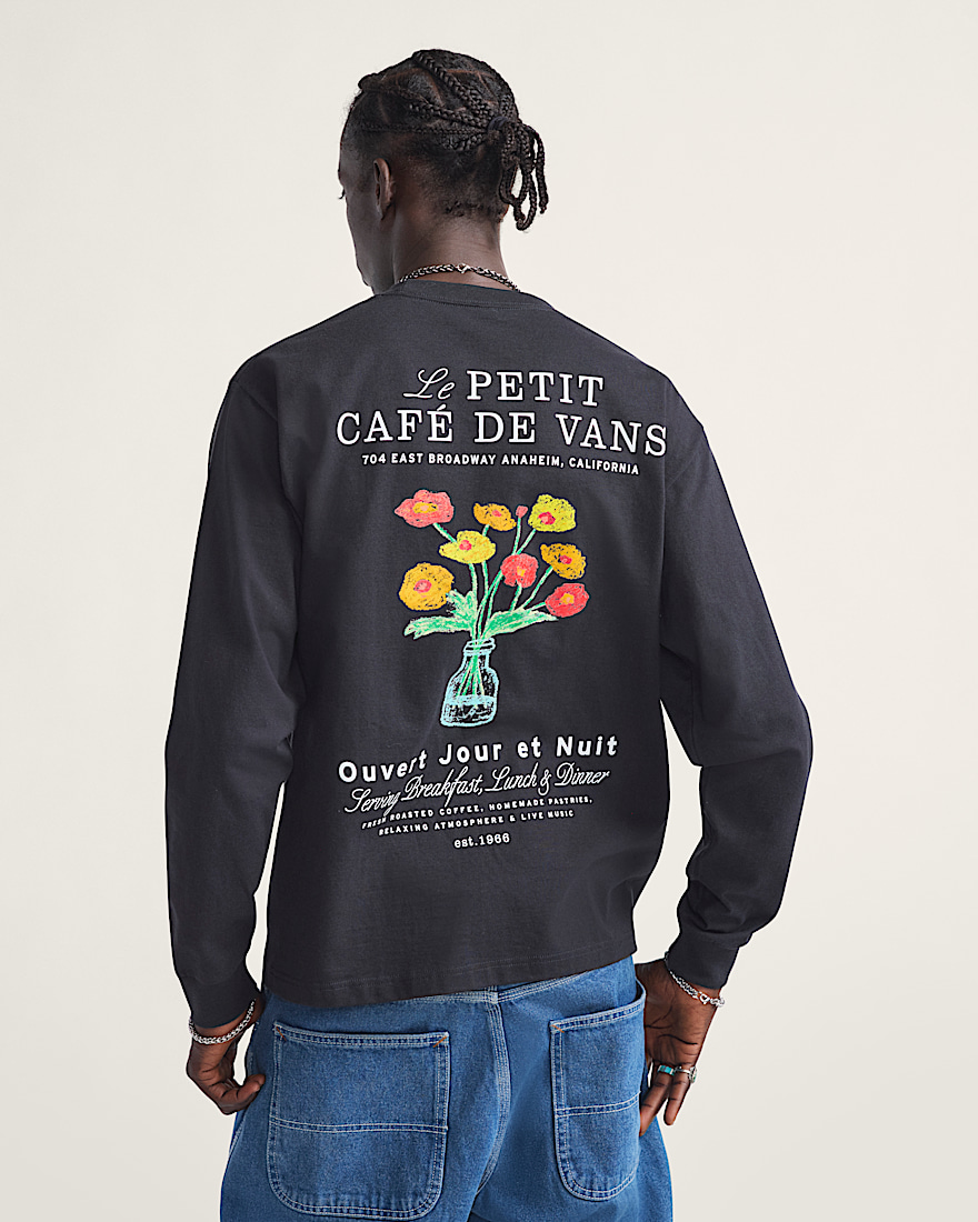 Cafe Vans Long Sleeve TShirt VANS Black ALT2