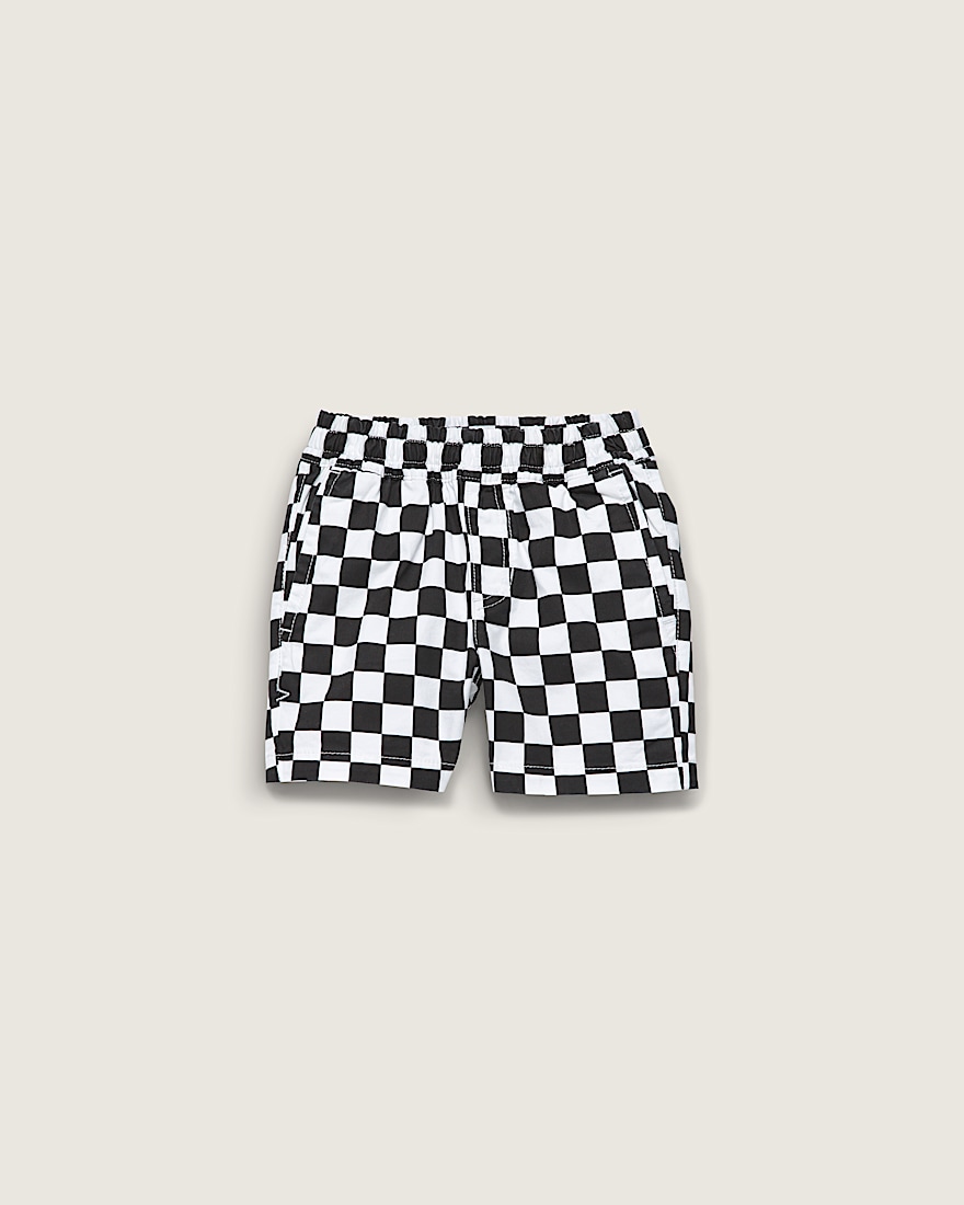 Little Kids Range Elastic Checkerboard Shorts VANS Black  White HERO