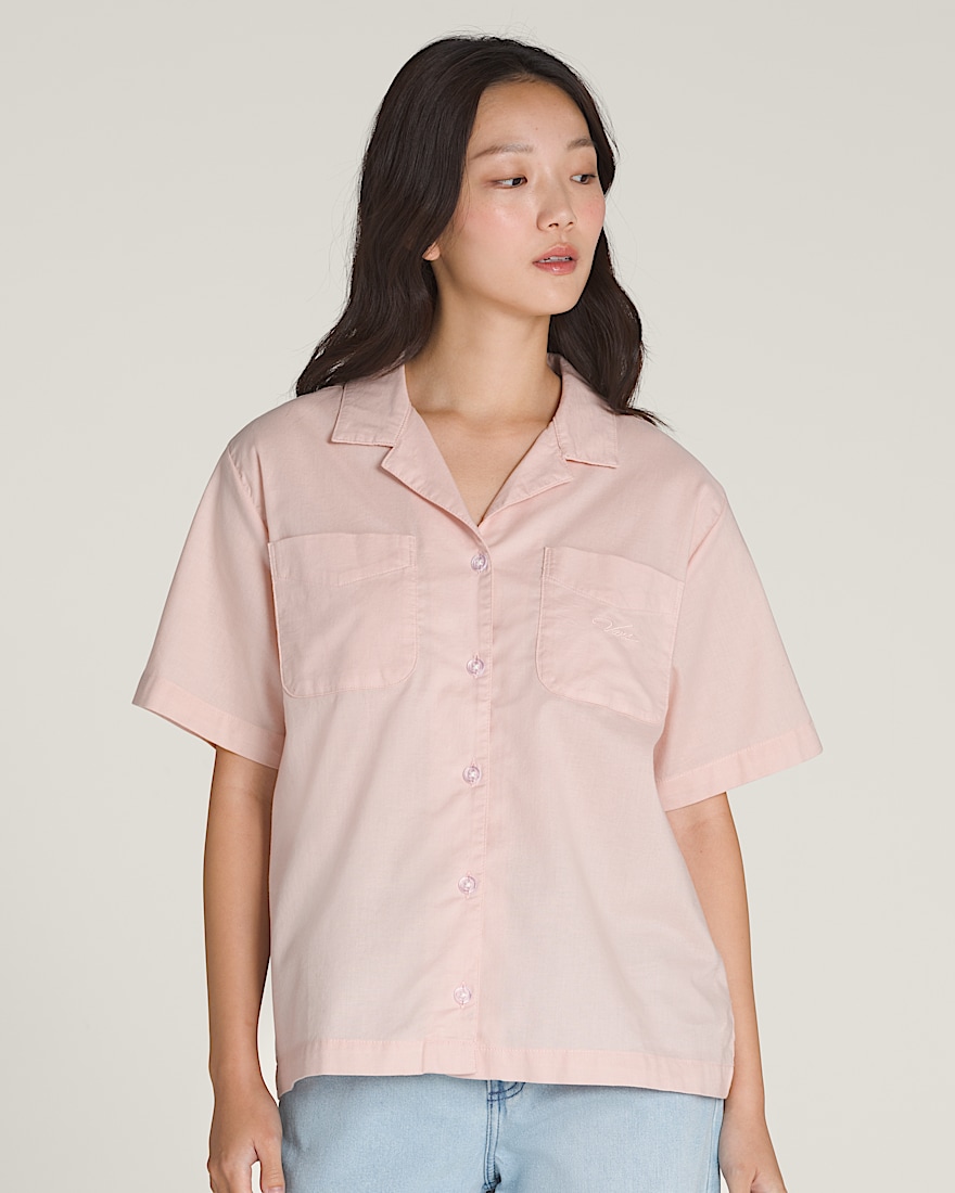 Cassidy Camp Shirt VANS Sepia Rose Pink HERO