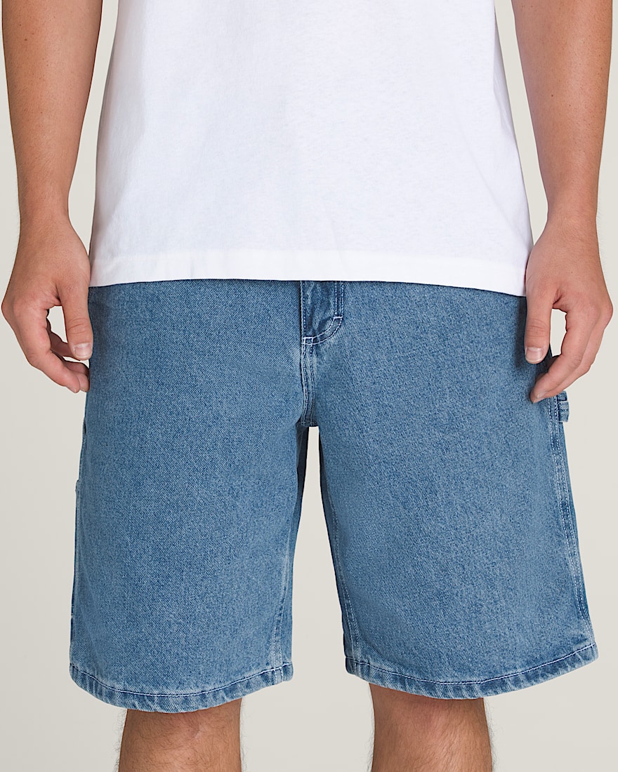 Drill Chore Loose Denim Shorts