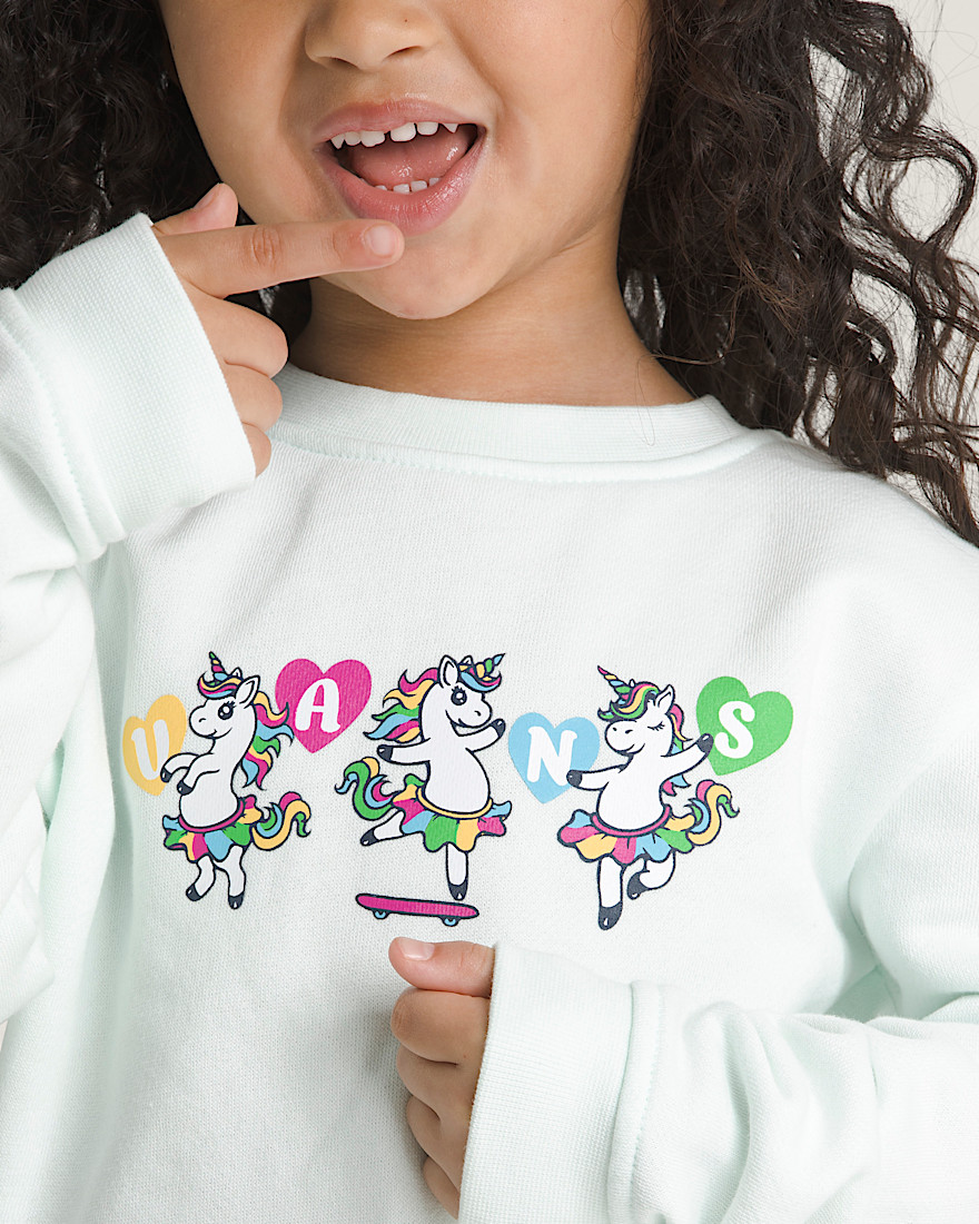 Little Kids Chasse Crew Sweatshirt VANS Mint Green ALT2