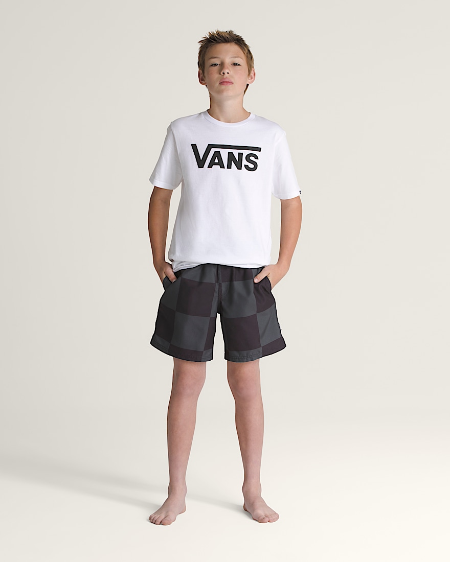 Kids Primary Checkerboard Shorts VANS Checkerboard Black  Grey ALT1