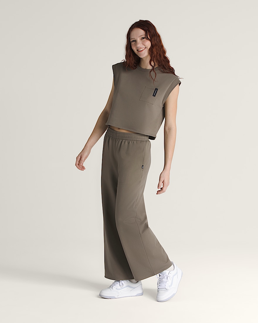 Bryn Wide Leg Pants VANS Bungee Cord Brown ALT1