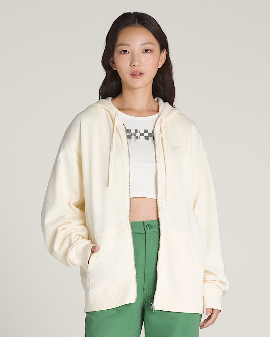 Everyday Zip Hoodie VANS Lemon Icing Cream White HERO