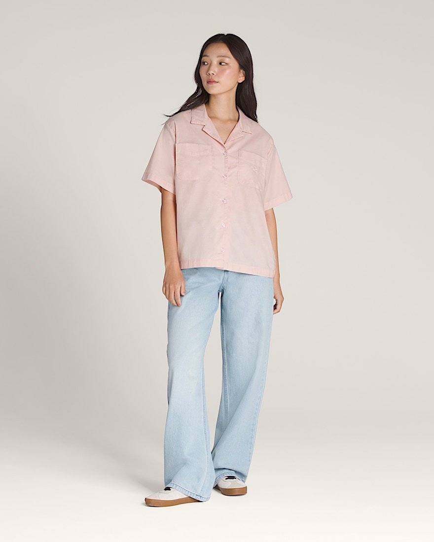 Cassidy Camp Shirt VANS Sepia Rose Pink ALT2