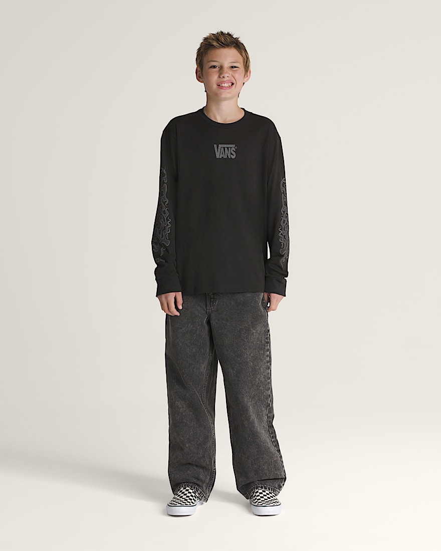 Kids Wave Dunes Long Sleeve TShirt VANS Black ALT1