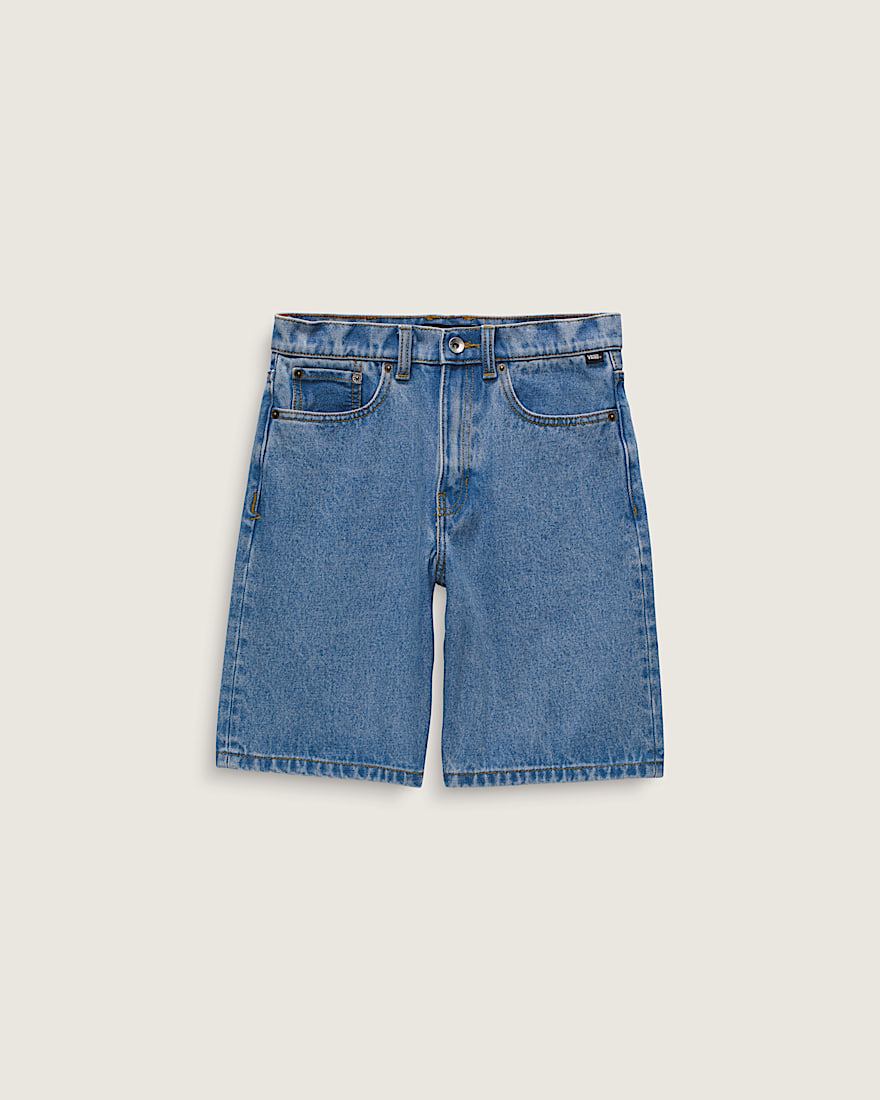 Kids Check5 Baggy Denim Shorts VANS Stonewash Blue ALT4