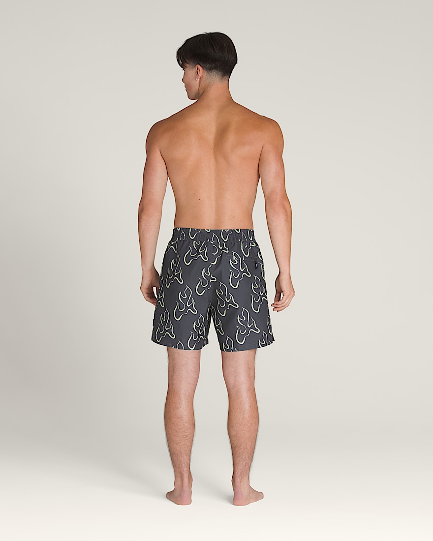 Primary Solid Elastic 17 Boardshorts VANS Asphalt Grey  Shadow Lime Green ALT2