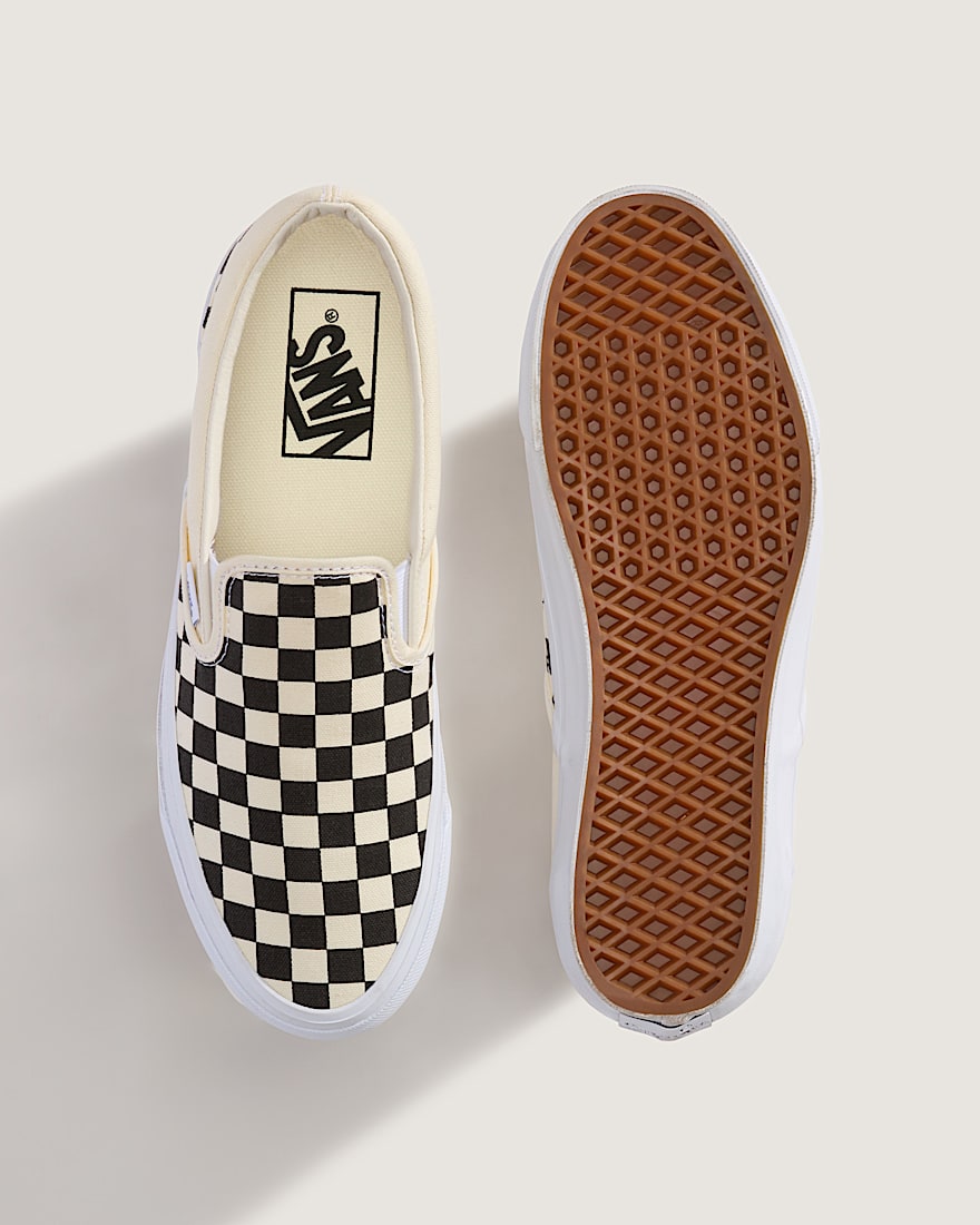 Premium SlipOn Checkerboard Shoe VANS Checkerboard Black  Off White ALT2