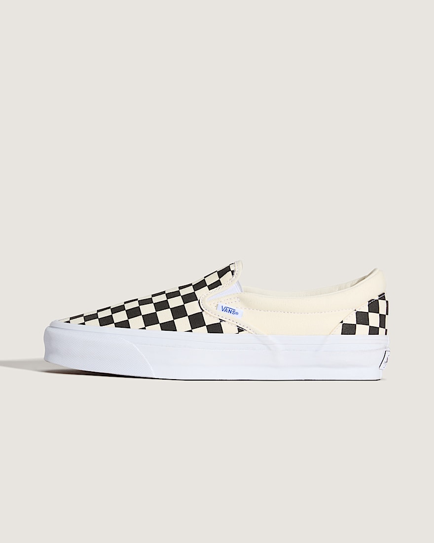 Premium SlipOn Checkerboard Shoe VANS Checkerboard Black  Off White HERO