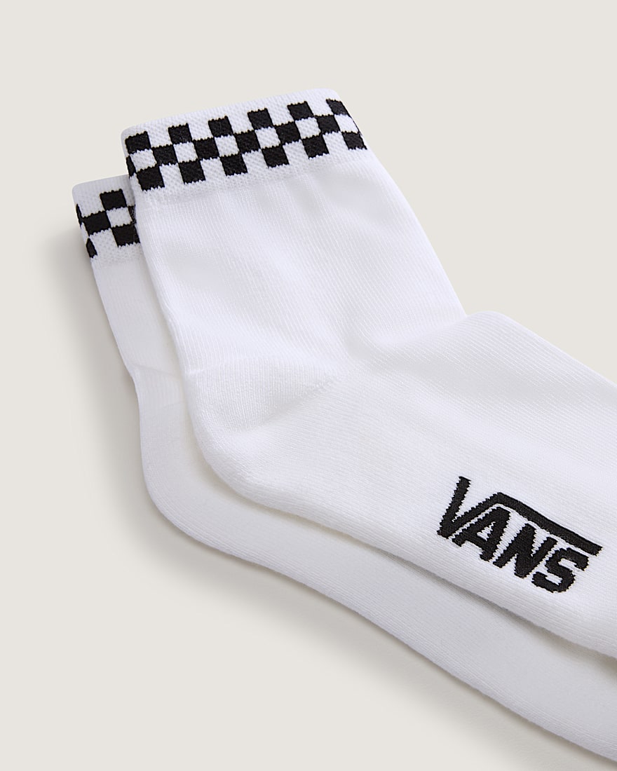 PeekACheck Half Crew Socks VANS White  Black ALT2